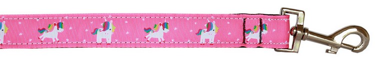 Pink Unicorn Nylon Pet Leash 1in by 4ft